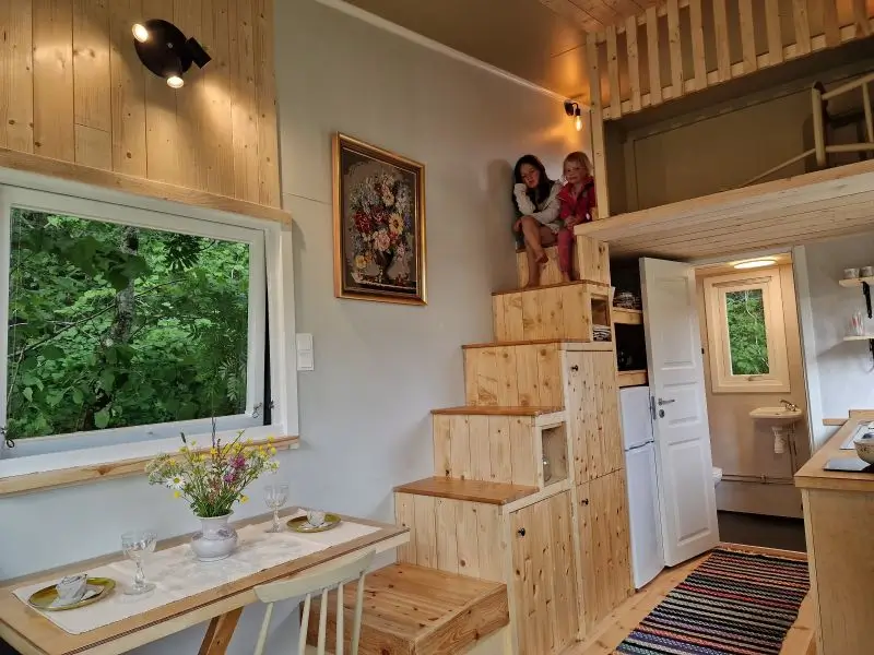Eco Loft Tiny House - stair to loft